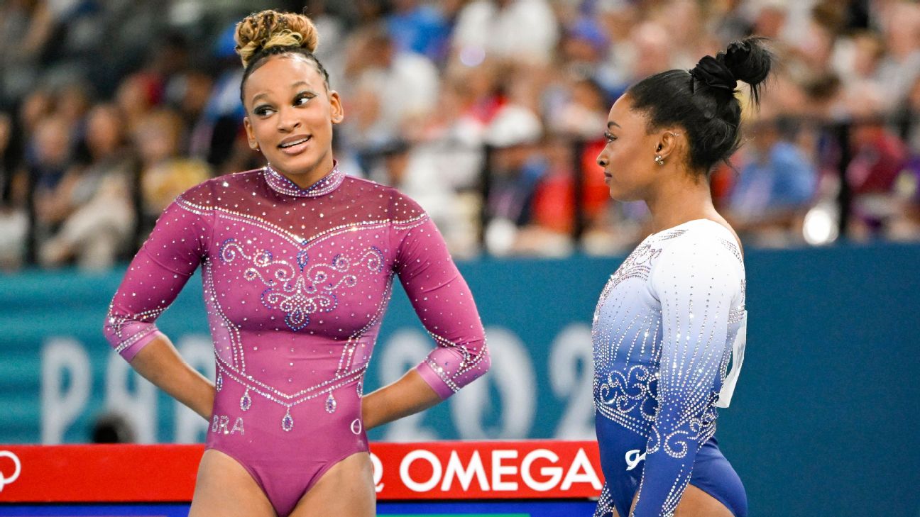 Rebeca Andrade confirma aposentadoria de Biles nas Olimpíadas