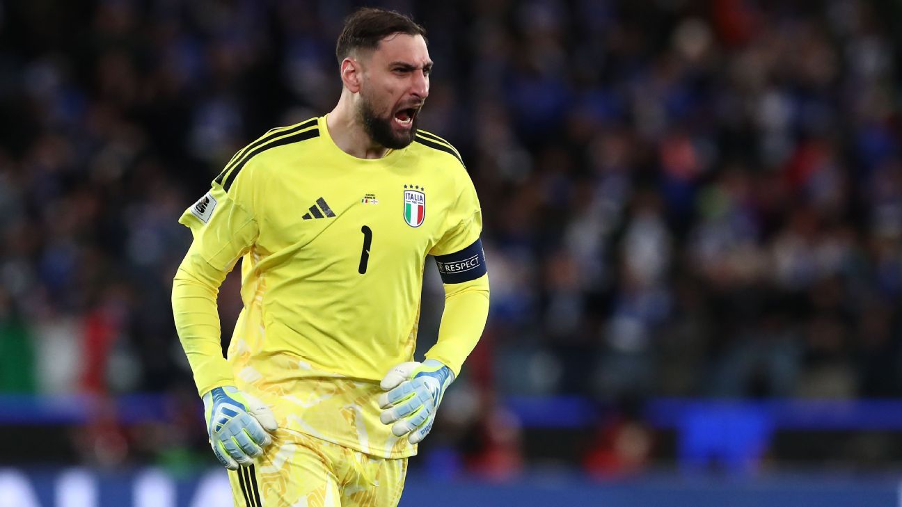 Donnarumma comemora vitória da Itália nas eliminatórias europeias para a Copa do Mundo